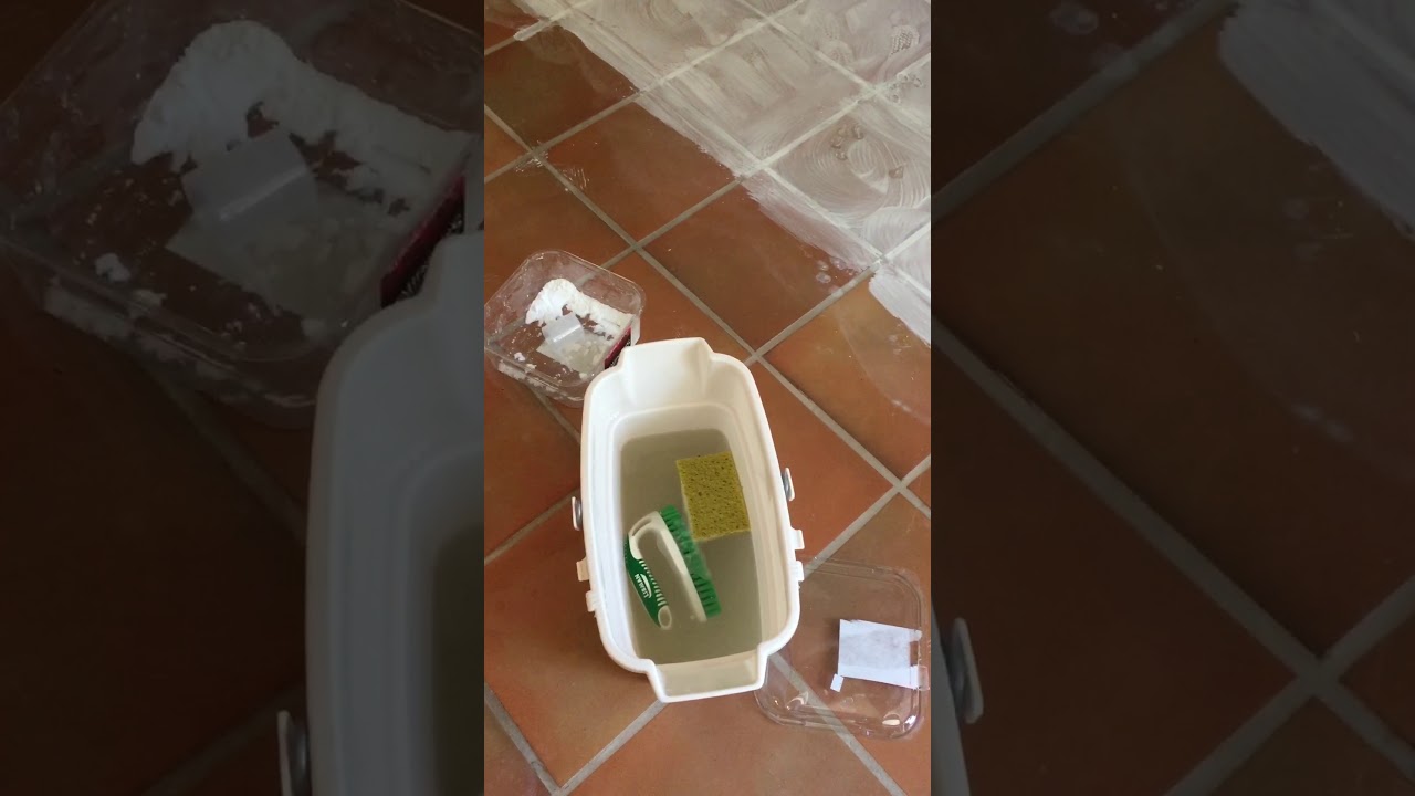 Terracotta tile floor stripping and deep cleaning