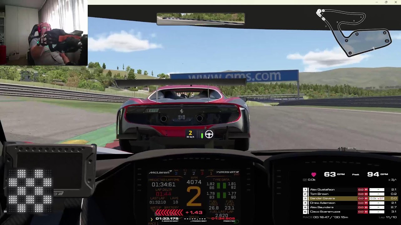 iRacing GT3 RACE REDBULL RING MCLAREN p10 to p3