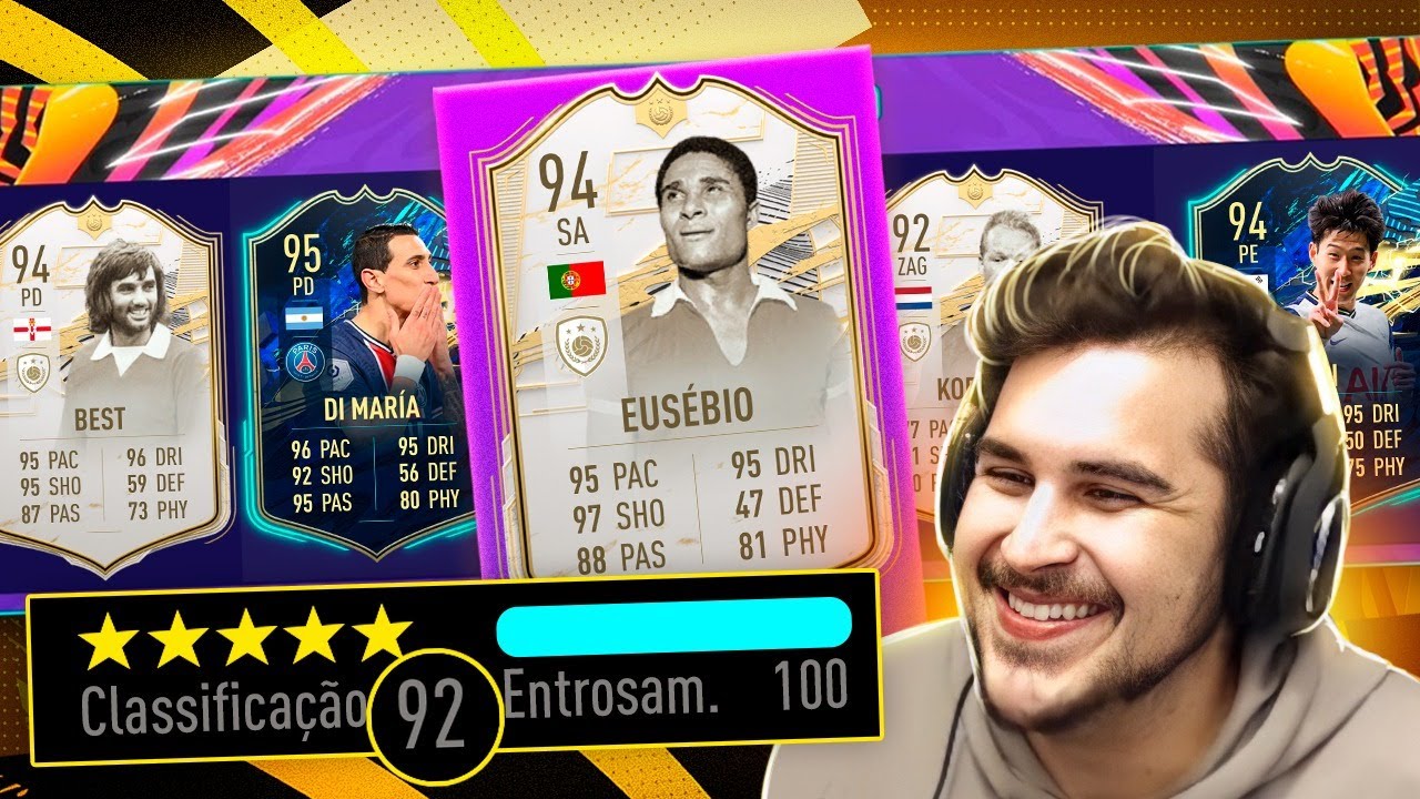 MONTEI UM DRAFT 192 INSANO COM EUSÉBIO 94 MOMENTS!! FIFA 21