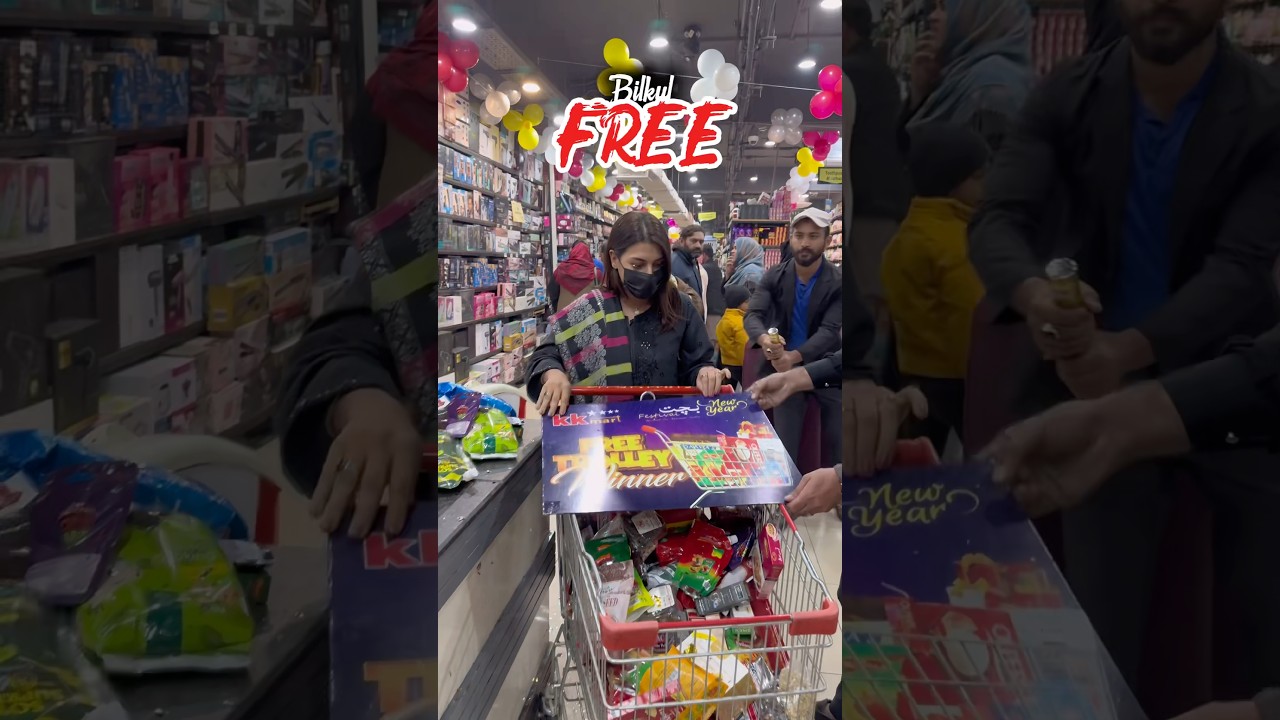 FREE FREE FREE shopping from KK Mart Multan🥳 #Shopping #groceryshopping #Shoppingmall #megadiscount