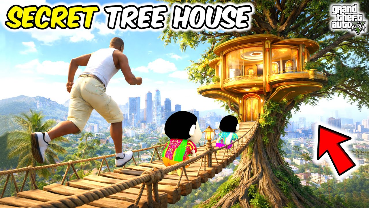 Franklin & Shinchan Hide in a SECRET Tree House 😱 | GTA 5
