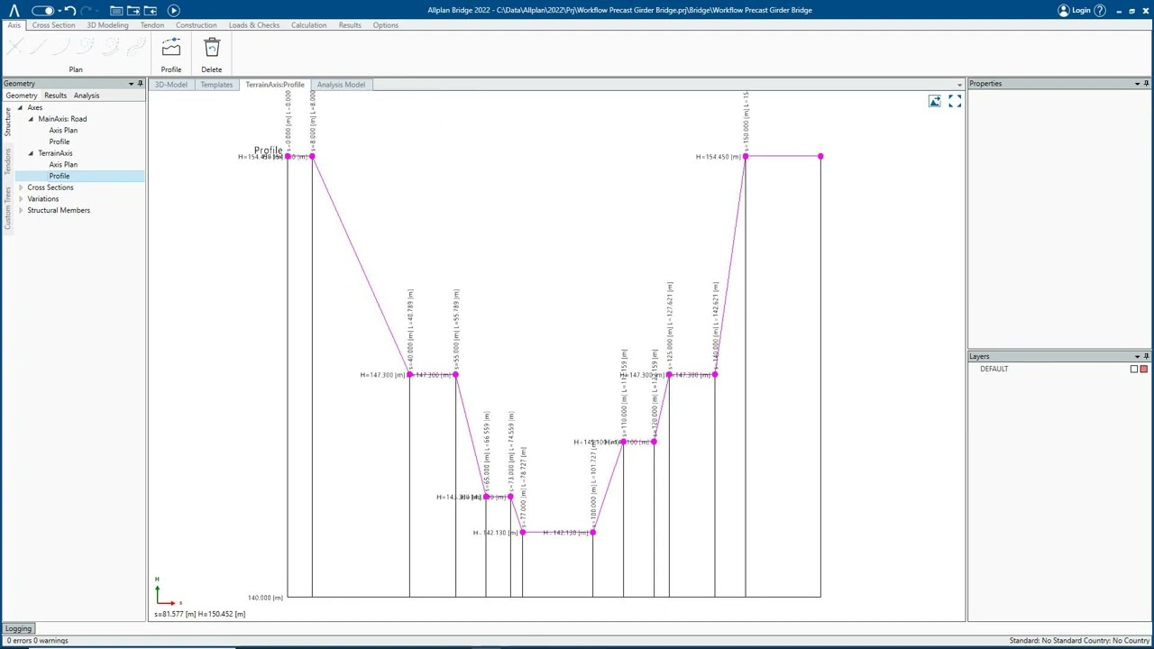 Creating Axes | Precast Girder Bridges Workflow - Allplan Bridge