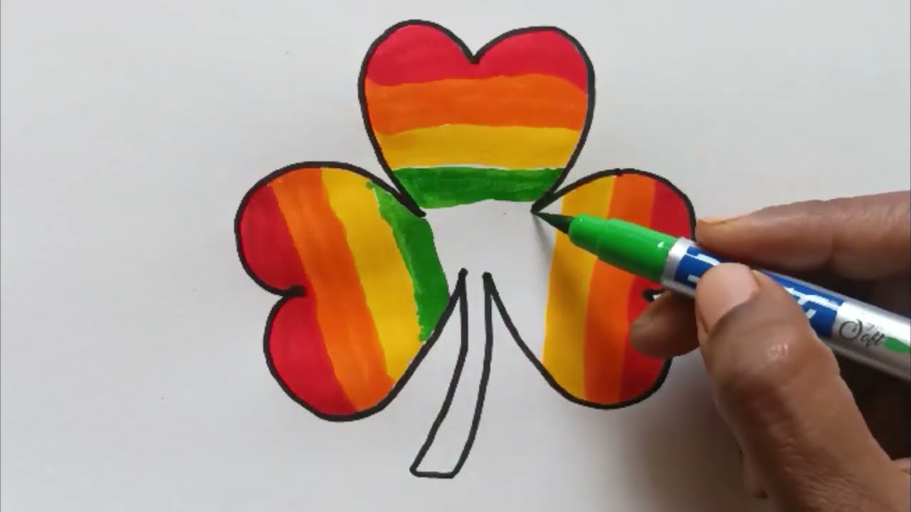 How to draw Rainbow Leaf Drawing Very Easy