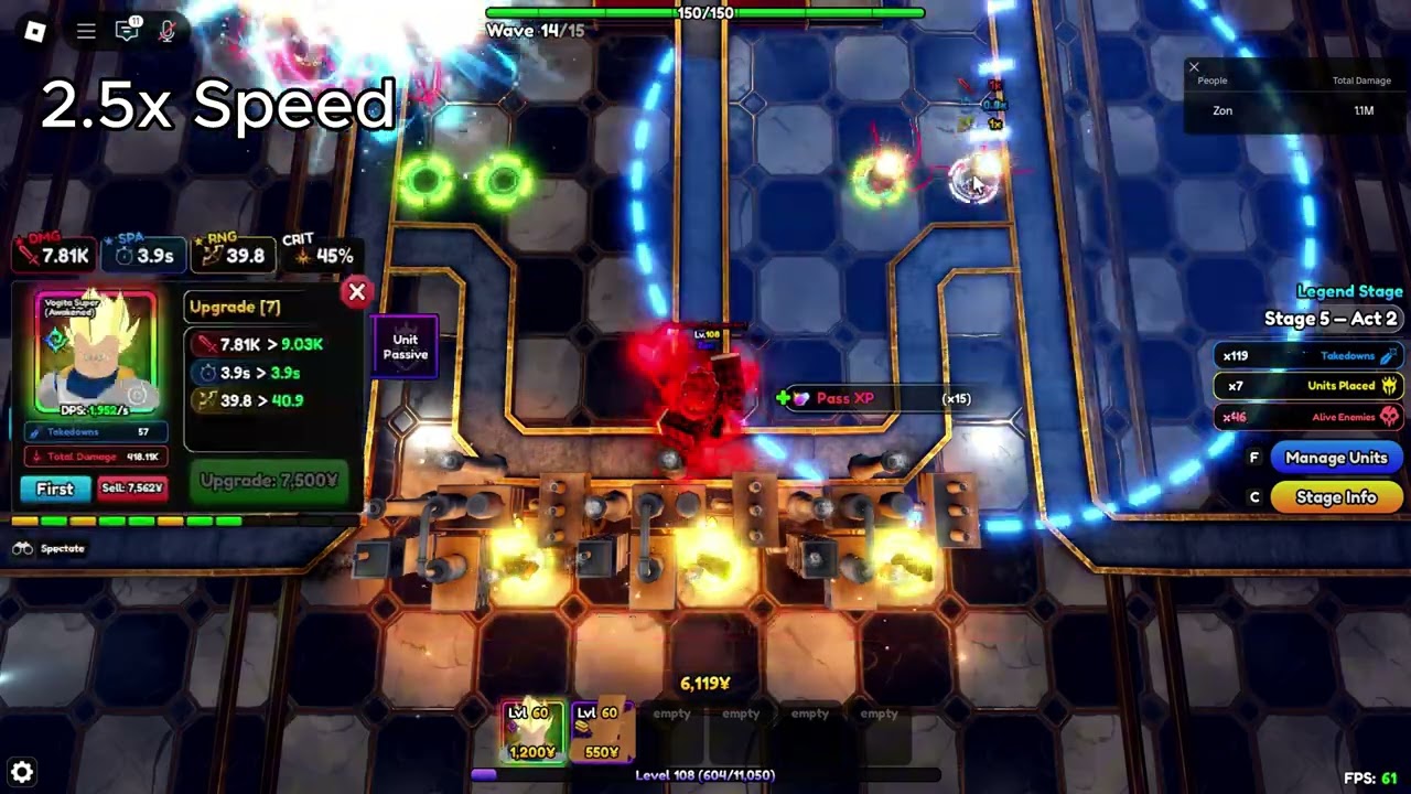 (AHK) Anime Vanguards - Golden Castle - Act 2 Macro Showcase