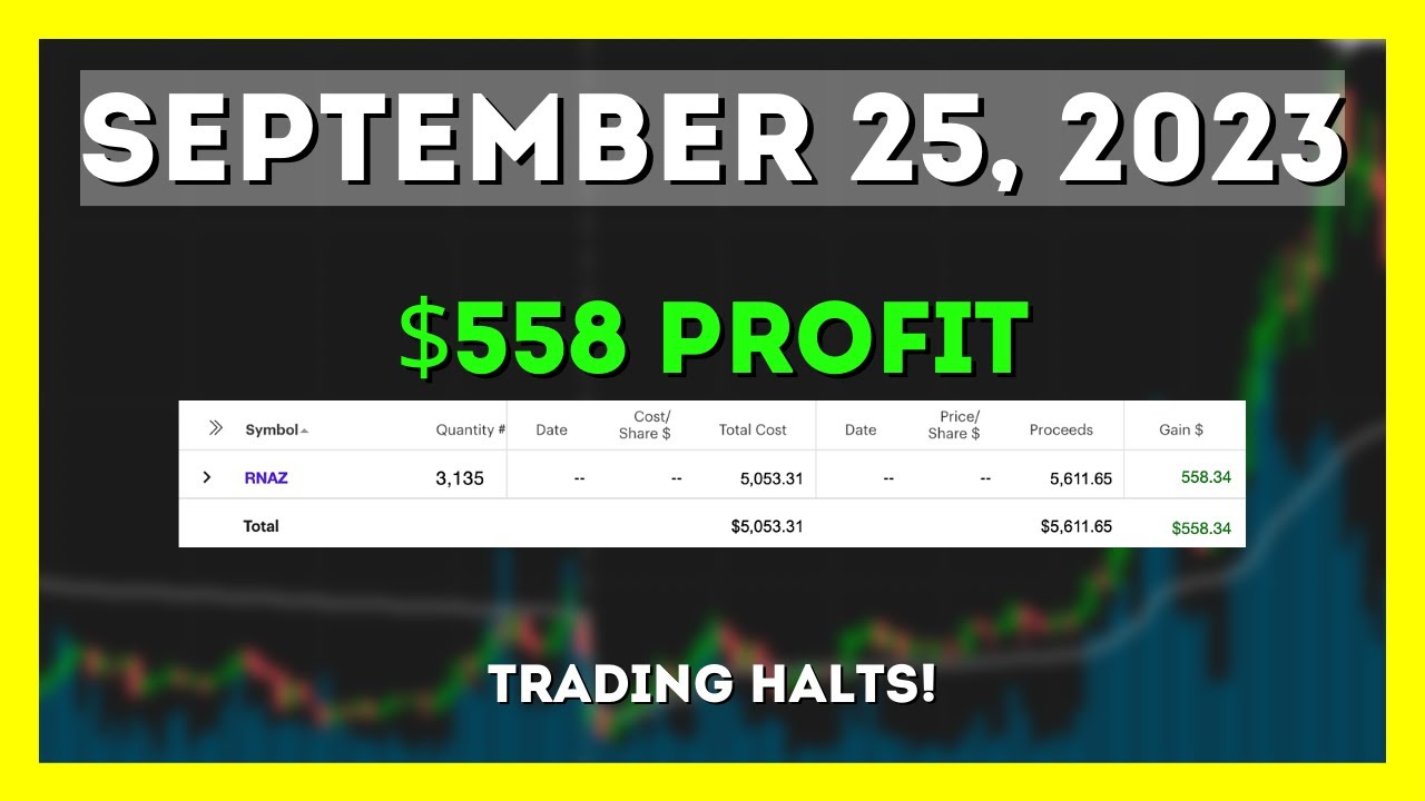 Day Trading Halts! $558 Profit Scalping $RNAZ Stock