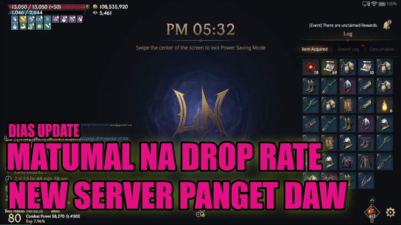 LORDNINE UPDATE MATUMALS ANG DROP NGAYON NEW SERVER PANGET DAW KITAAN UPDATE