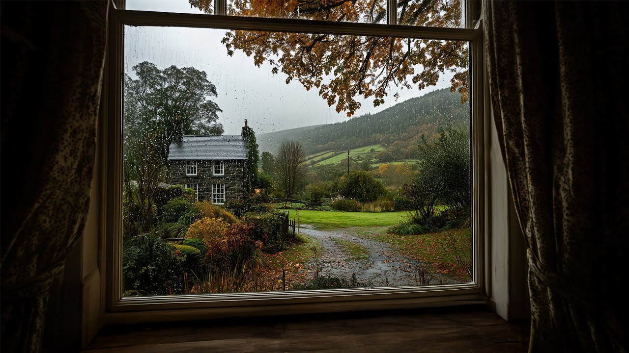 Relaxing Fall Rain In Scotland🍂🌧️Calm Rain Ambience For Reading, Sleeping, Etc.
