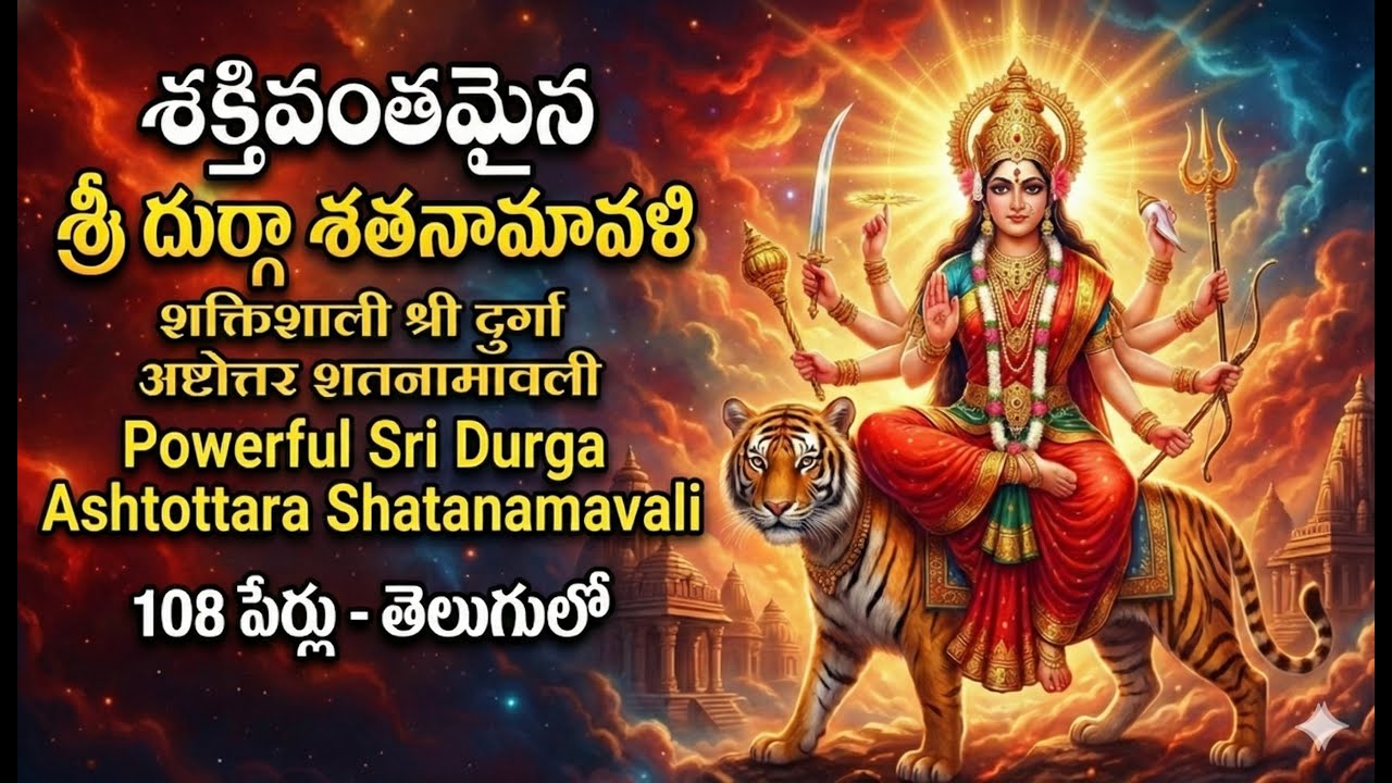 శక్తివంతమైన శ్రీ దుర్గా అష్టోత్రం | 108 Names #Durga  | Powerful Durga Mantra for Peace & Prosperity