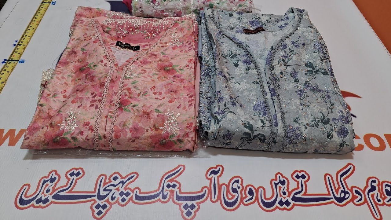 BinSaeed Embroidered | Stitched 3 piece | Large Size dresses 🎁💯
