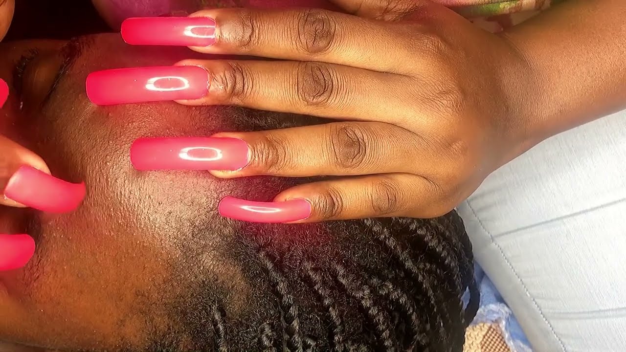Asmr ~ face picking/ removing black heads with long nails🔥🔥🔥Color pink lovers🥰🥰