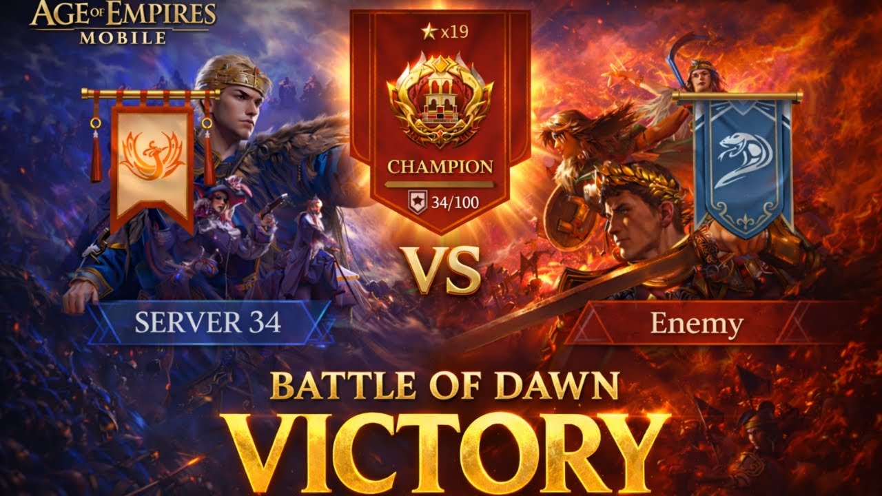 Battle of Dawn VICTORY | Server 34 vs Enemy Alliance | Age of Empires Mobile