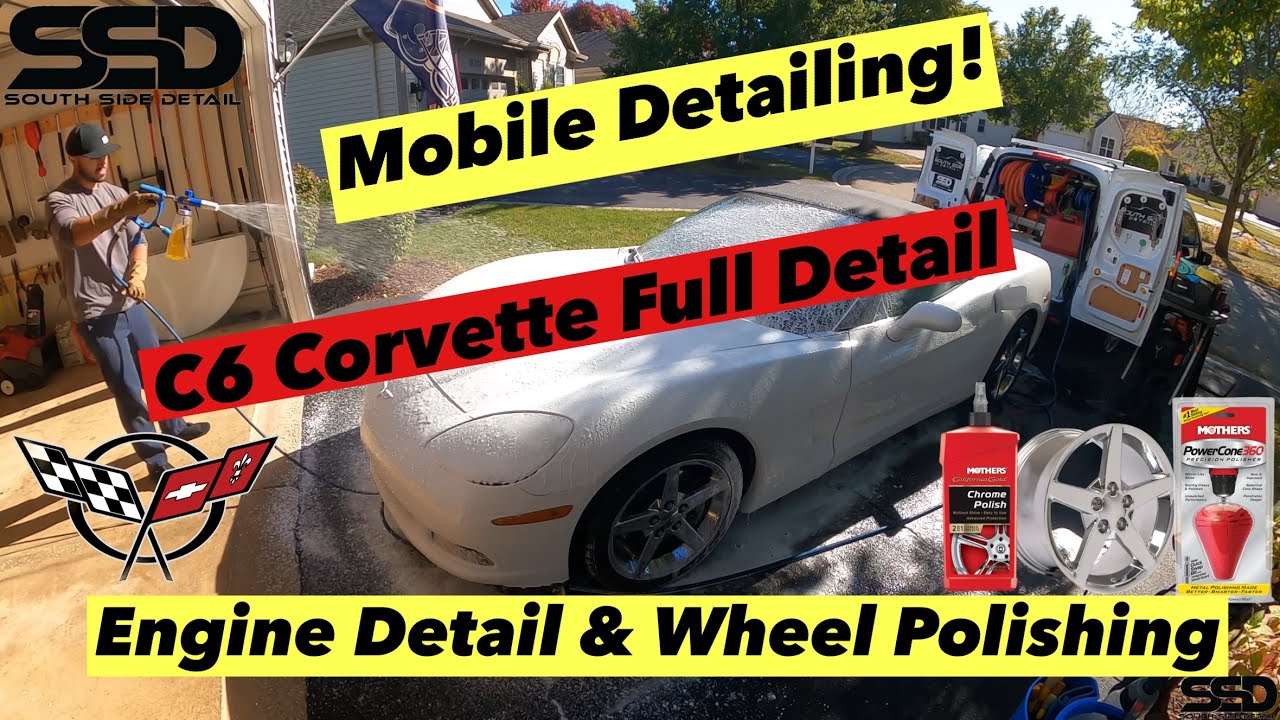 C6 Corvette Mobile Detailing, Full Detail, Engine Detail & Wheel Polishing Plainfield, IL #detailing