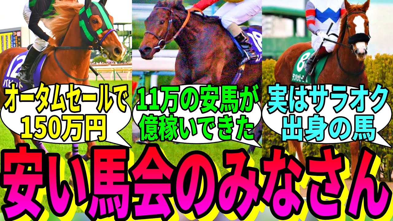 【競馬の反応集】「ここは安く買われ活躍した馬の会です」に対する視聴者の反応集