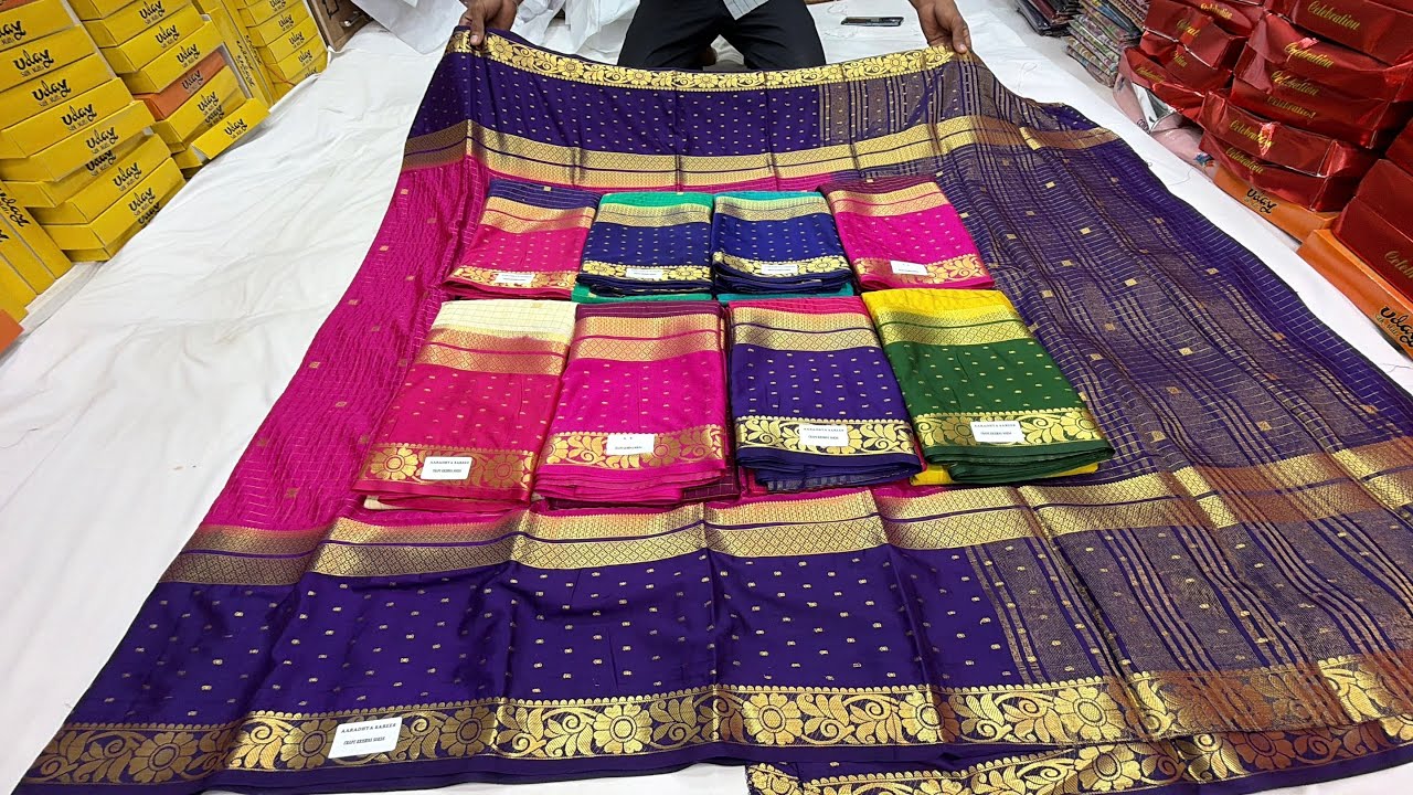 🔥50% Off SALE🔥chickpet Bangalore wholesale Boutique Silk sarees||Single saree courier available