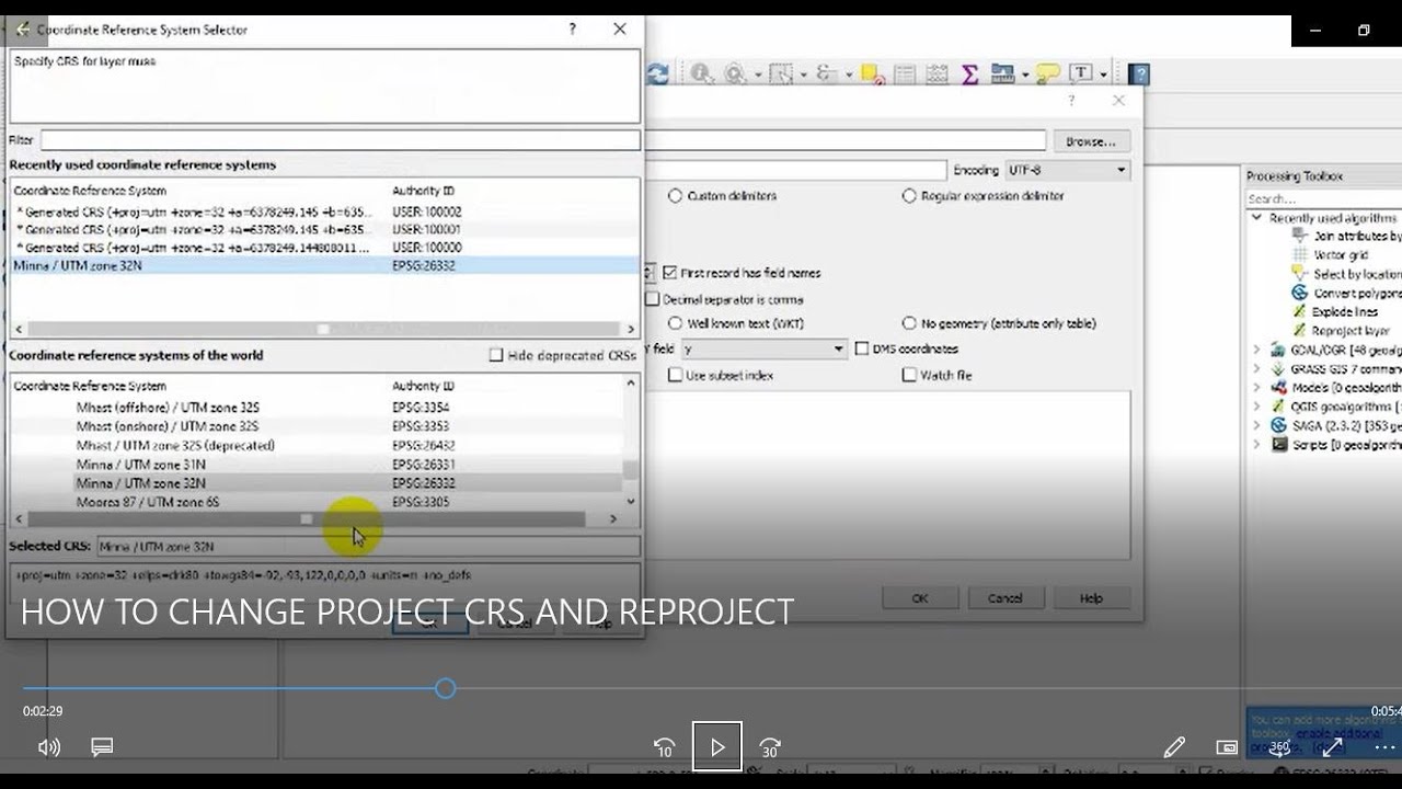 HOW TO CHANGE PROJECT CRS AND REPROJECT ON QGIS