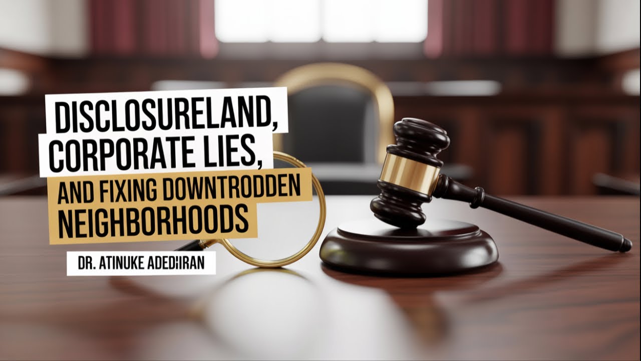 70: Disclosureland, Corporate Lies, & Lifting Up Downtrodden Communities | Dr. Atinuke Adediran