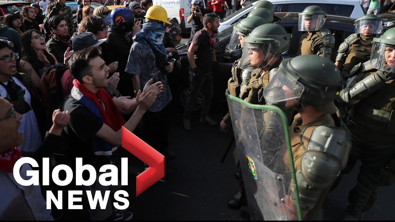 Chile protests: Police face off with protesters as tensions flare in Santiago