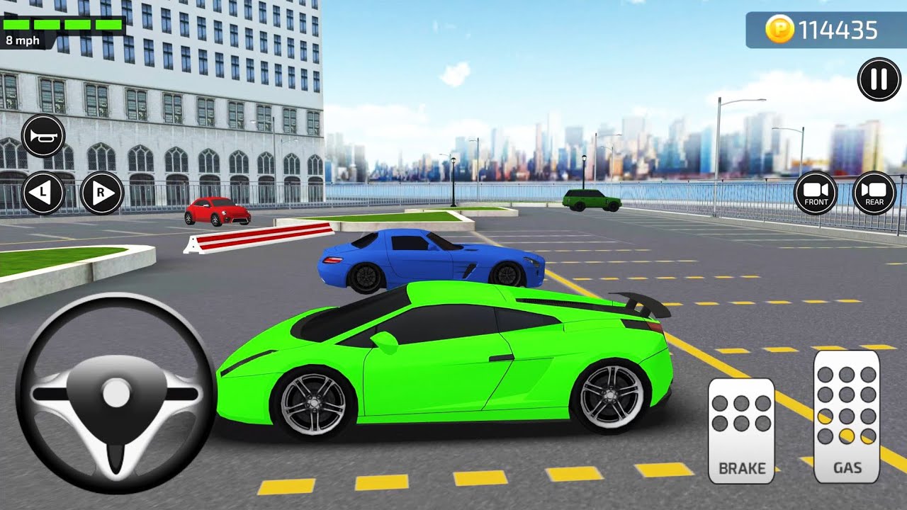 Parking Frenzy 2.0 3D Game #13 - Green Sport Super Car Driving Android iOS Gameplay