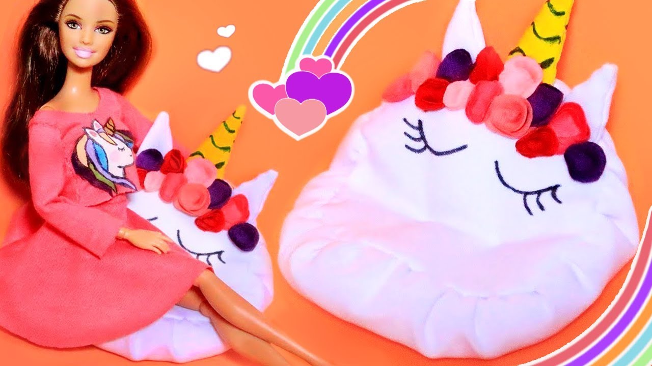 DIY - Puff de Unicórnio para Barbie, Monster High e Outras Bonecas - Tutorial Miniatura