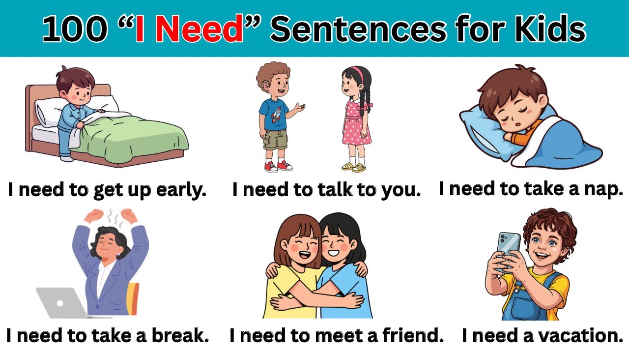 100 “I Need” Sentences | English Speaking Practice for Beginners | Daily Sentences #learnenglish 