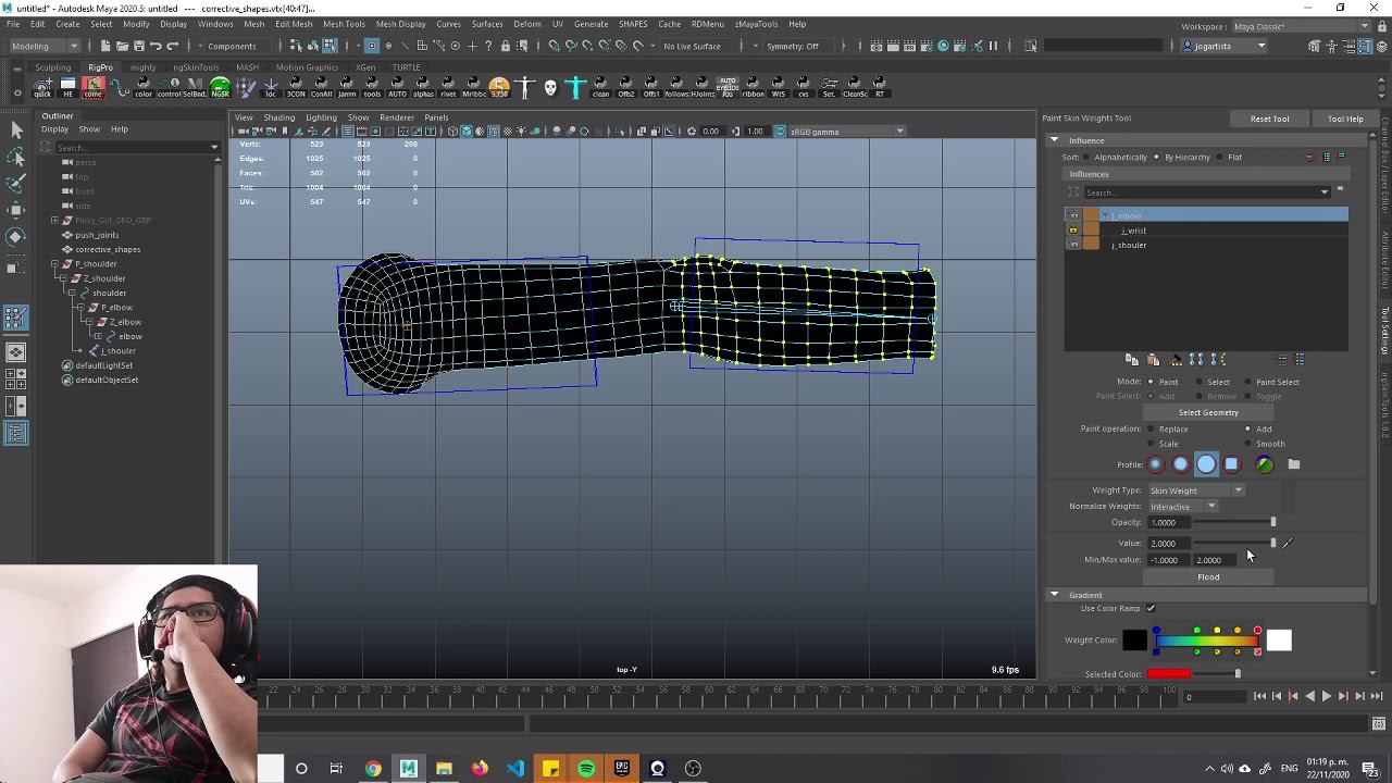 Riggeando como un jr - corrective shapes/push joints - Live
