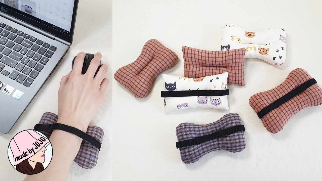 How to Make a Wrist Cushion for Using a Mouse l PDF Patterns for Sewing l Gift Idea l made by JOJO