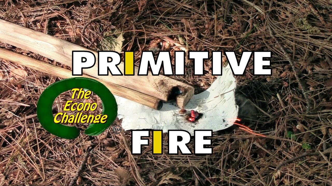 Fire By Friction - First Hand Drill Coal - Primitive Fire Technique