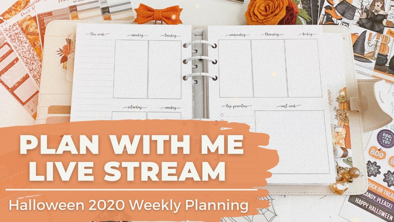 Halloween Plan With Me Session | Back-Planning Weekly and Monthly Spreads | B6 Rings