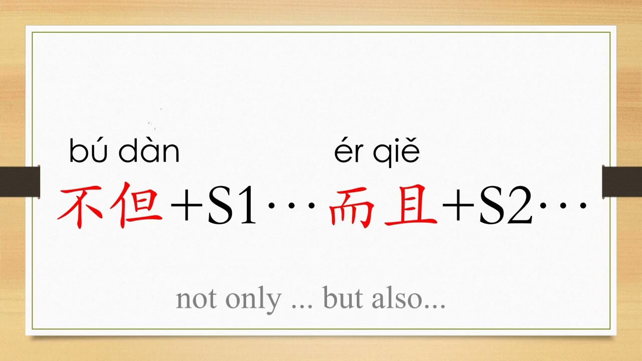 Learn Chinese from the origin:不但...而且/