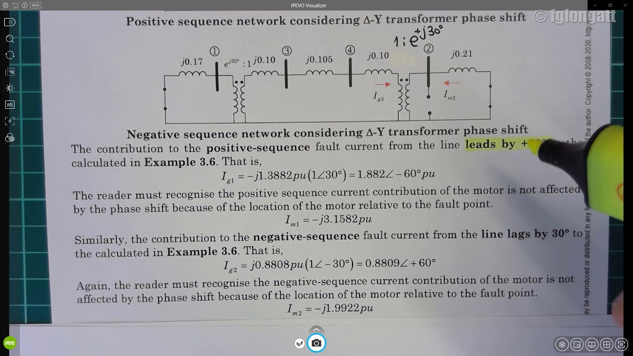 Example 3.6. Double Line to Ground short circuit D-Y