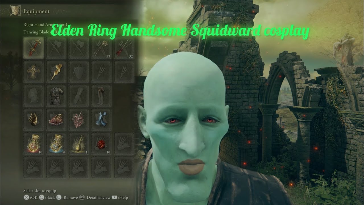 Elden Ring - Funny Handsome Squidward build and cosplay (Blade of Ranah edition)