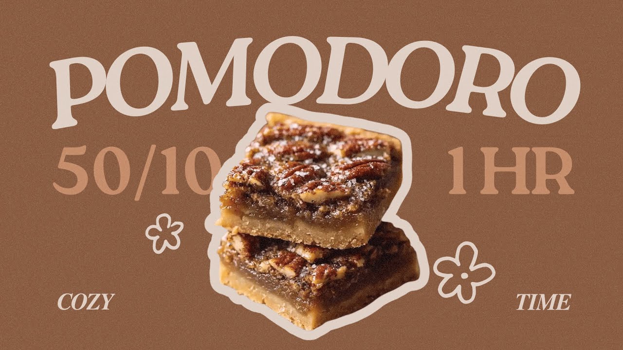 𝙥𝙚𝙘𝙖𝙣 𝙥𝙞𝙚 𝙗𝙖𝙧𝙨 🥧 study with me | pomodoro focus timer | cozy jazz | focus with me