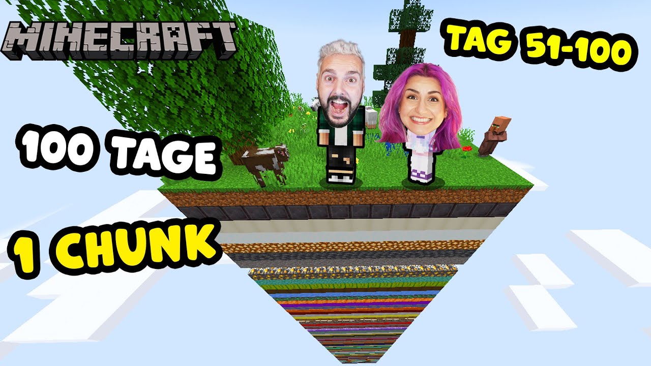 KAAN & DANIA LEBEN 100 TAGE AUF 1 CHUNK! Minecraft ONE CHUNK Tag 51-100 (Teil 2)