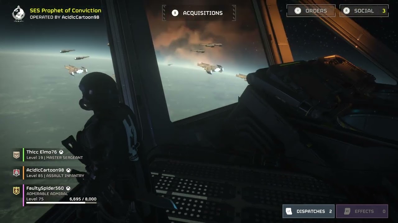 Watching super destroyers crash into the surface of a world