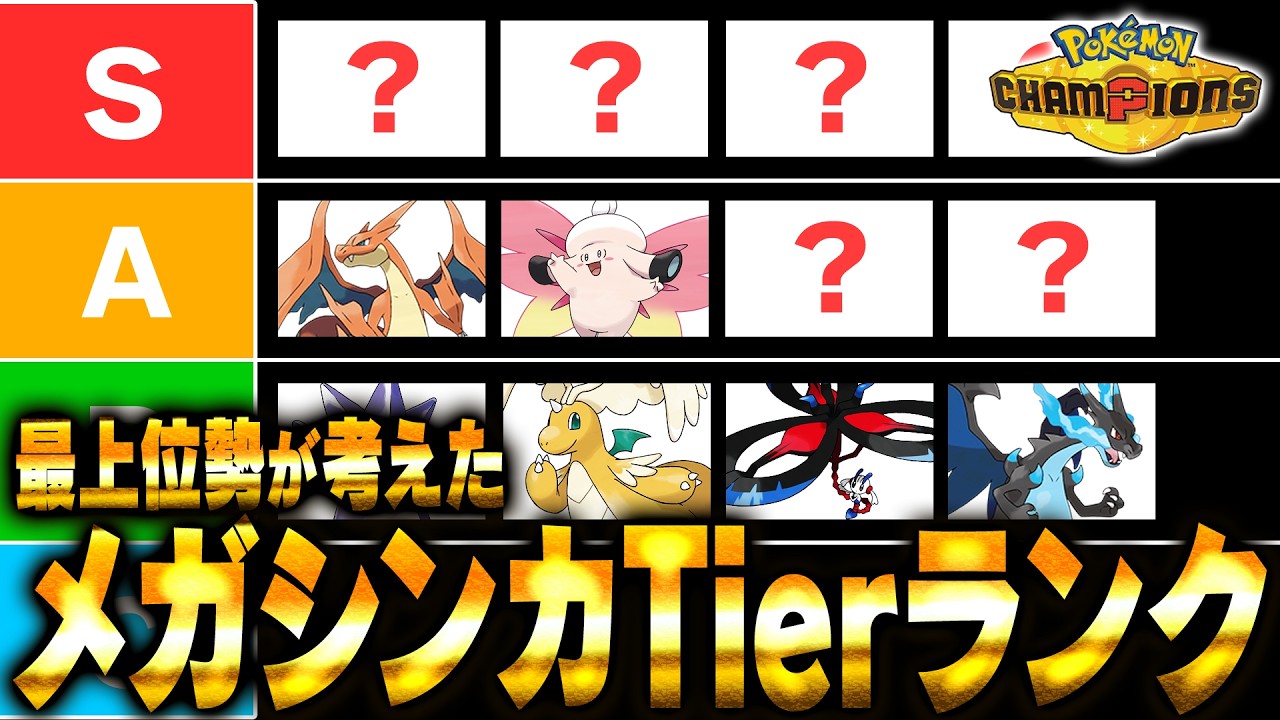 【キャラランク】メガシンカポケモンのTierを最上位勢が考えました【チャンピオンズ】