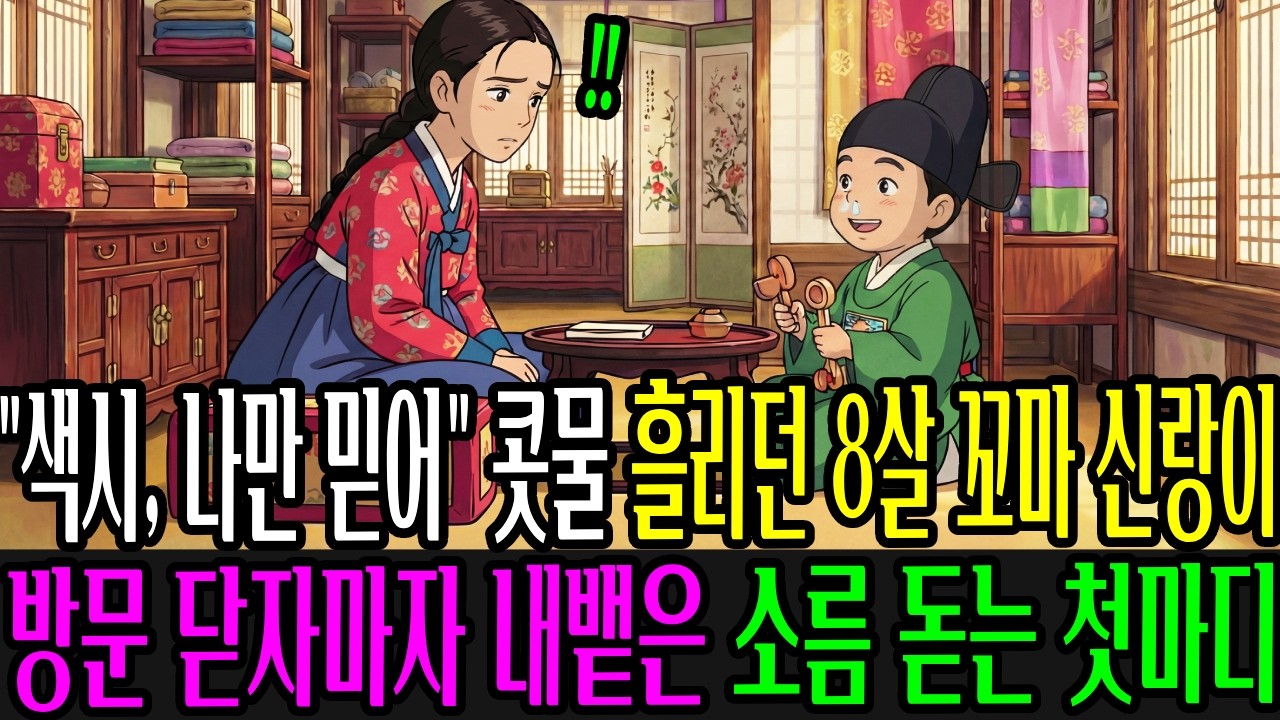 색시, 나만 믿어 콧물 흘리던 8살 꼬마 신랑이 방문 닫자마자 내뱉은 소름 돋는 첫마디! |야담|옛날이야기|사연