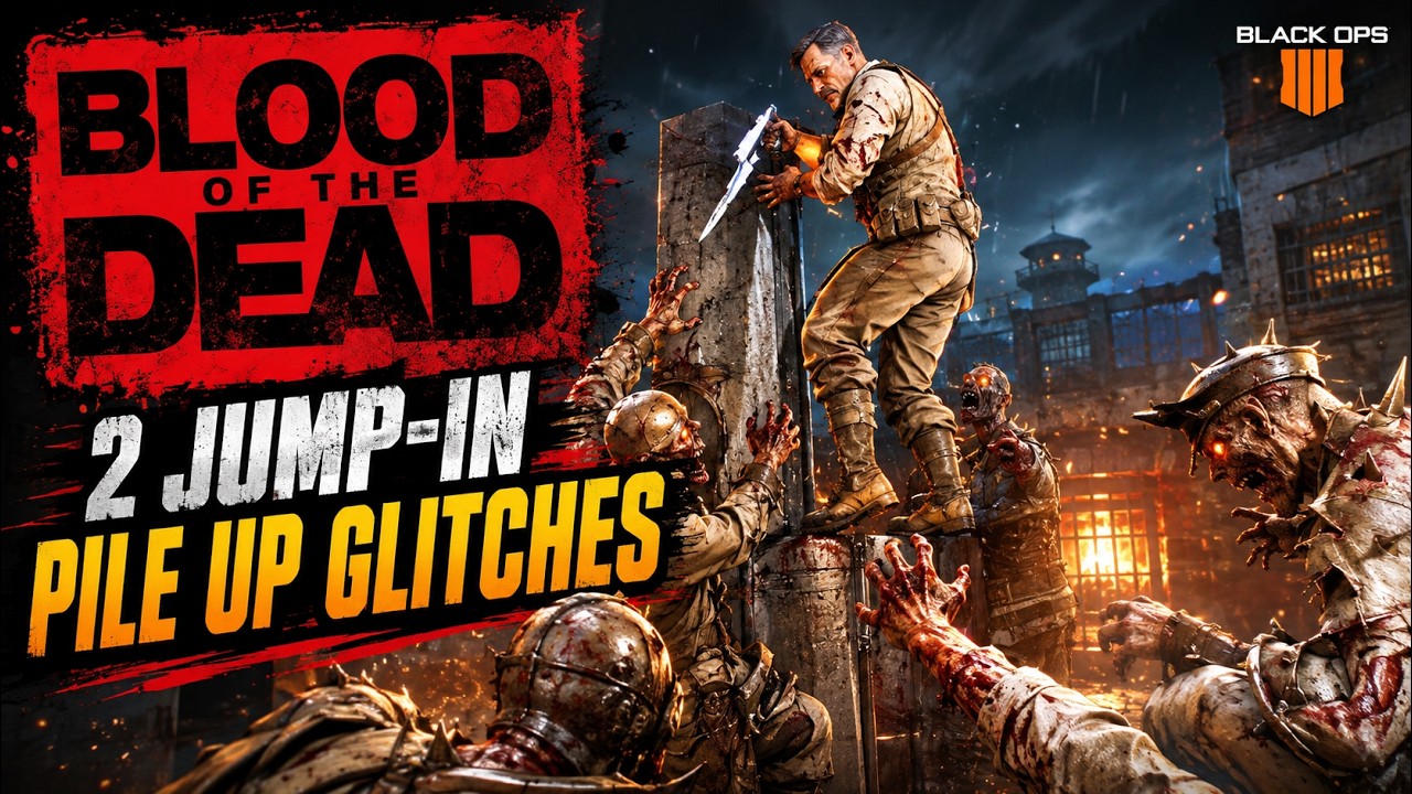 BO4 Zombies Blood of the Dead Jump-In Pile Up Glitches STILL WORKING