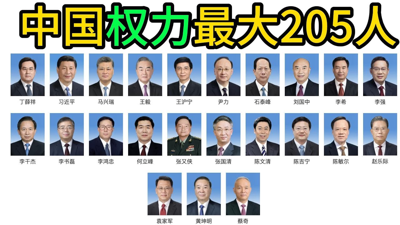 四中全会，中国最有权力205人，二十届四中全会｜习近平｜何卫东｜李尚福｜秦刚｜四中全会｜