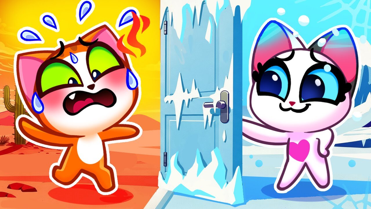 Colorful Room Adventure | Learn Colors for Kids | Hot VS Cold On Opposites Day | Purr-Purr Stories