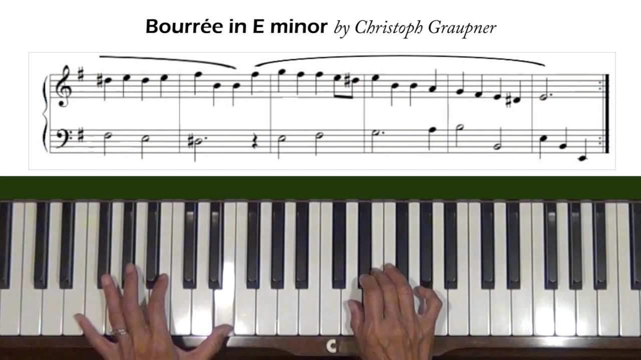 Christoph Graupner Bourrée in E minor Piano Tutorial