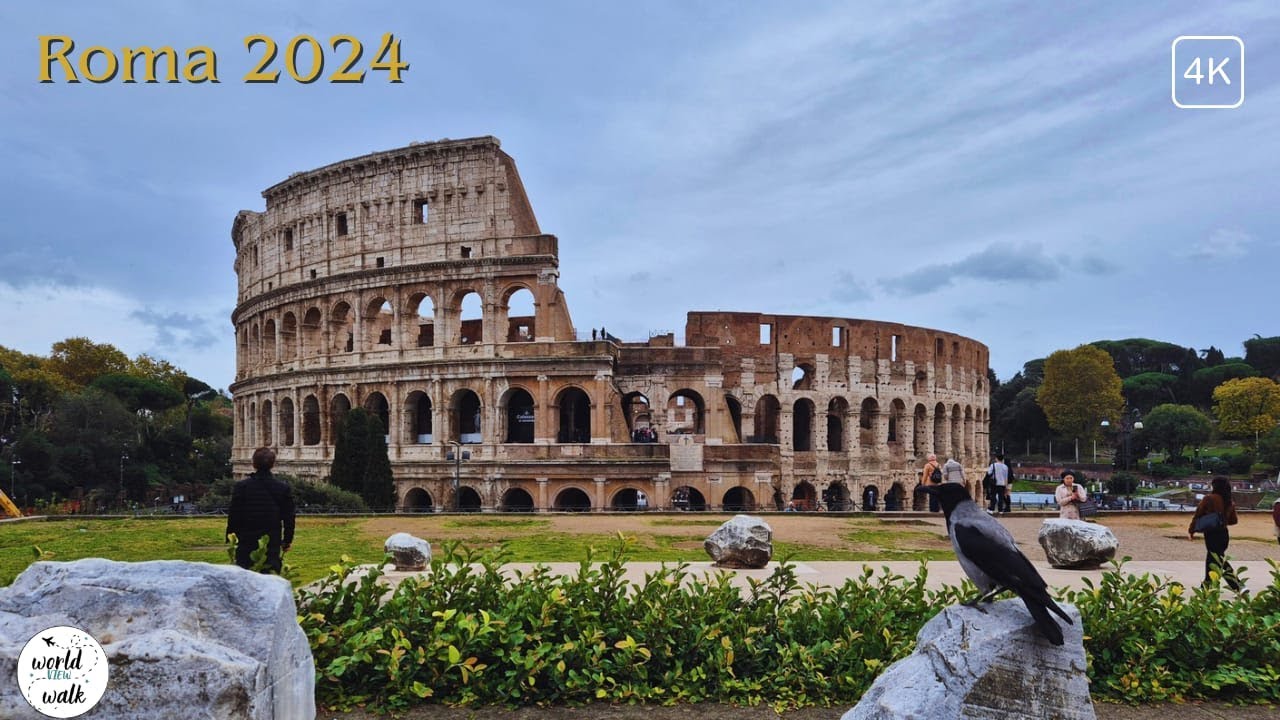 Rome winter walking tour - Colosseum to Circus Maximus - 4K 60 FPS (2024)