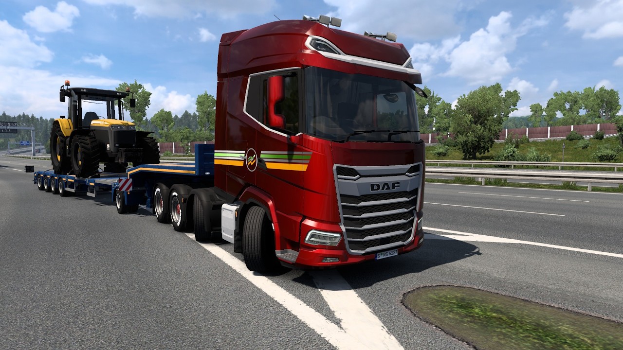 Extreme ETS2 Haul! 530HP DAF NGD Moves Tractor UK to Poland 🇬🇧→🇵🇱