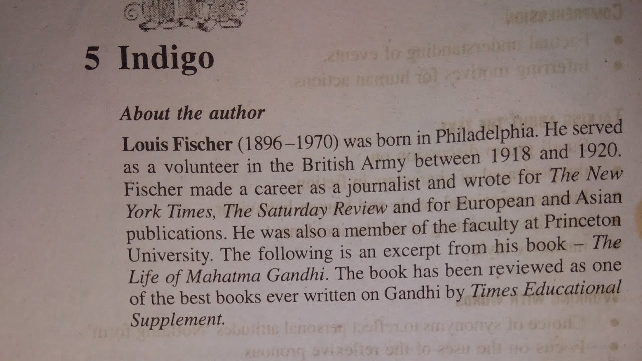 HS 2nd year English lesson 5| Indigo by Louis Fischer Assamese explanation part 1