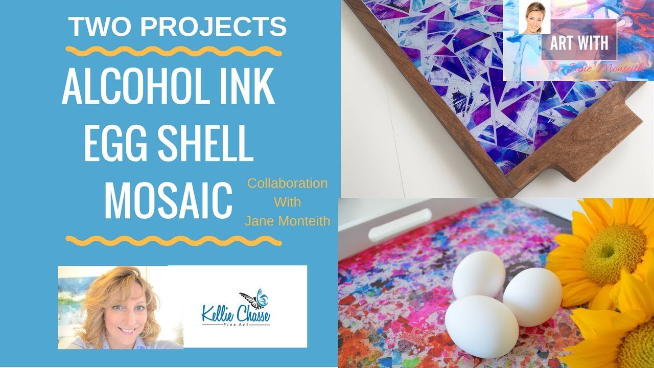 Collab w/ JANE MONTEITH | Egg Shell & Mosaic Alcohol Ink & Resin Trays #janelovesdesign