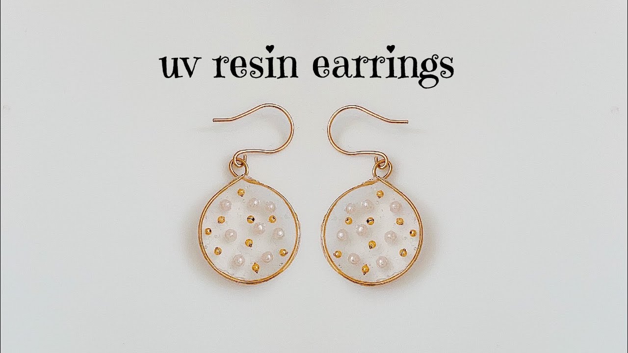 diy resin earrings/simple and beautiful earrings using uv resin/wire bezel resin earrings