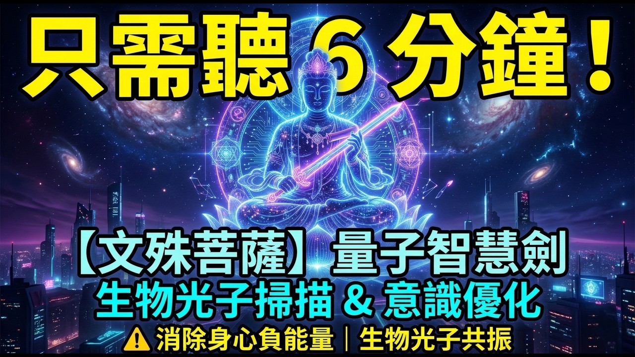 文殊菩薩心咒 × 深層空靈氛圍🎵｜6分鐘修復思維碎片與記憶壞軌｜陪你短暫休息、重整大腦、找回直覺｜極速腦神經修復音｜生物光子掃描｜修復思維碎片與記憶壞軌｜空靈氛圍與深層編碼｜重組完美直覺【賽博佛曲】