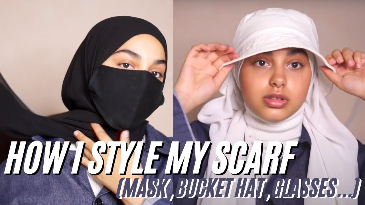 easy hijab tutorial (w/glasses, mask, bucket hat)