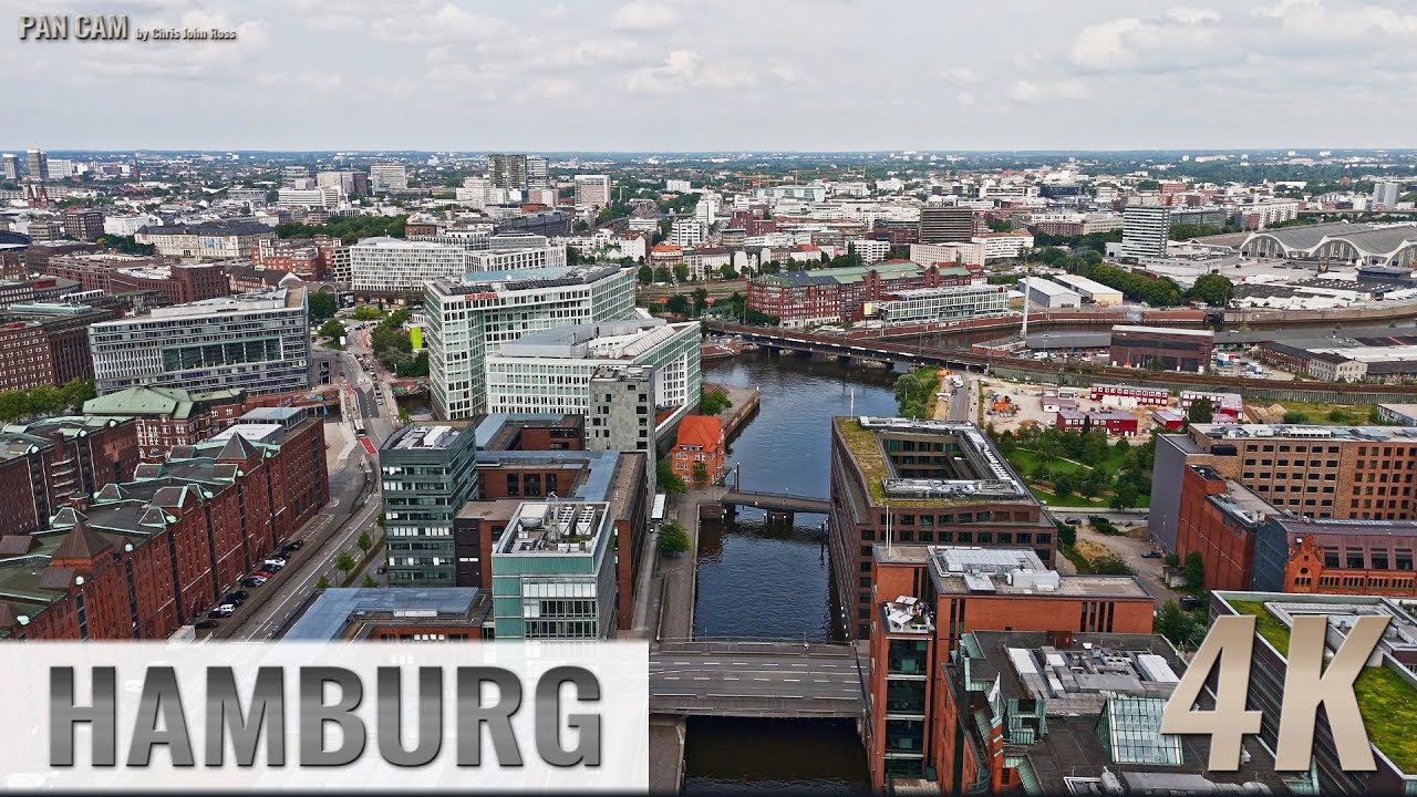 Hamburg, Germany: HafenCity - Speicherstadt, Innenstadt, Brooktorhafen - Luftpanorama - 4K - 0411