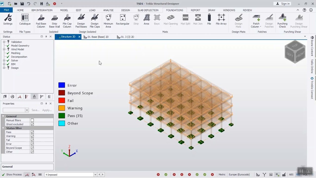 ETUDE COMPLETE BATIMENT EN BETON ARME AVEC TEKLA STRUCTURAL DESIGNER 2021