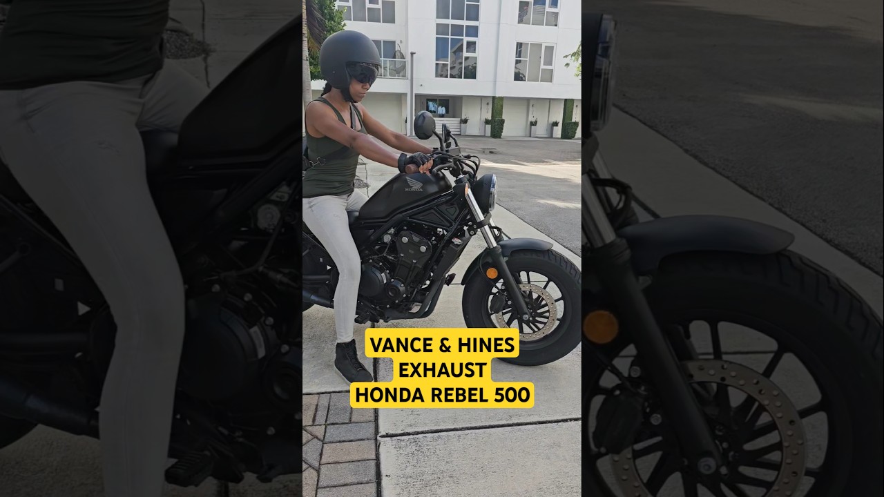Vance & Hines Honda Rebel 500 exhaust. #hondarebelsound #hondarebel500 #vanceandhines #bikergirl